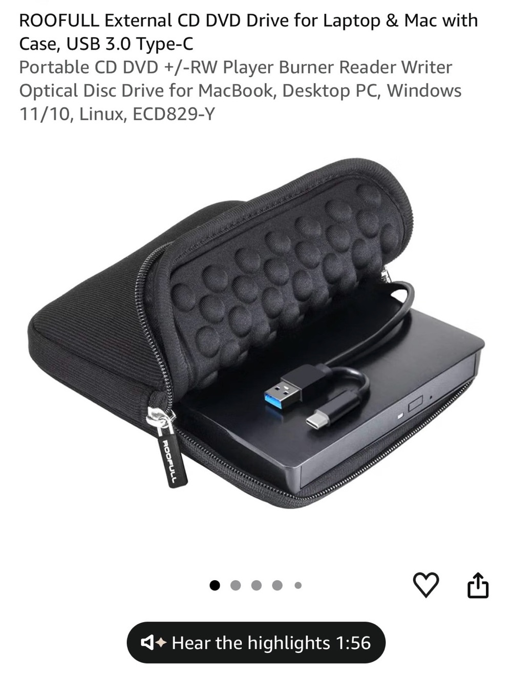Portable External DVD/CD Drive - Picture 4 of 7